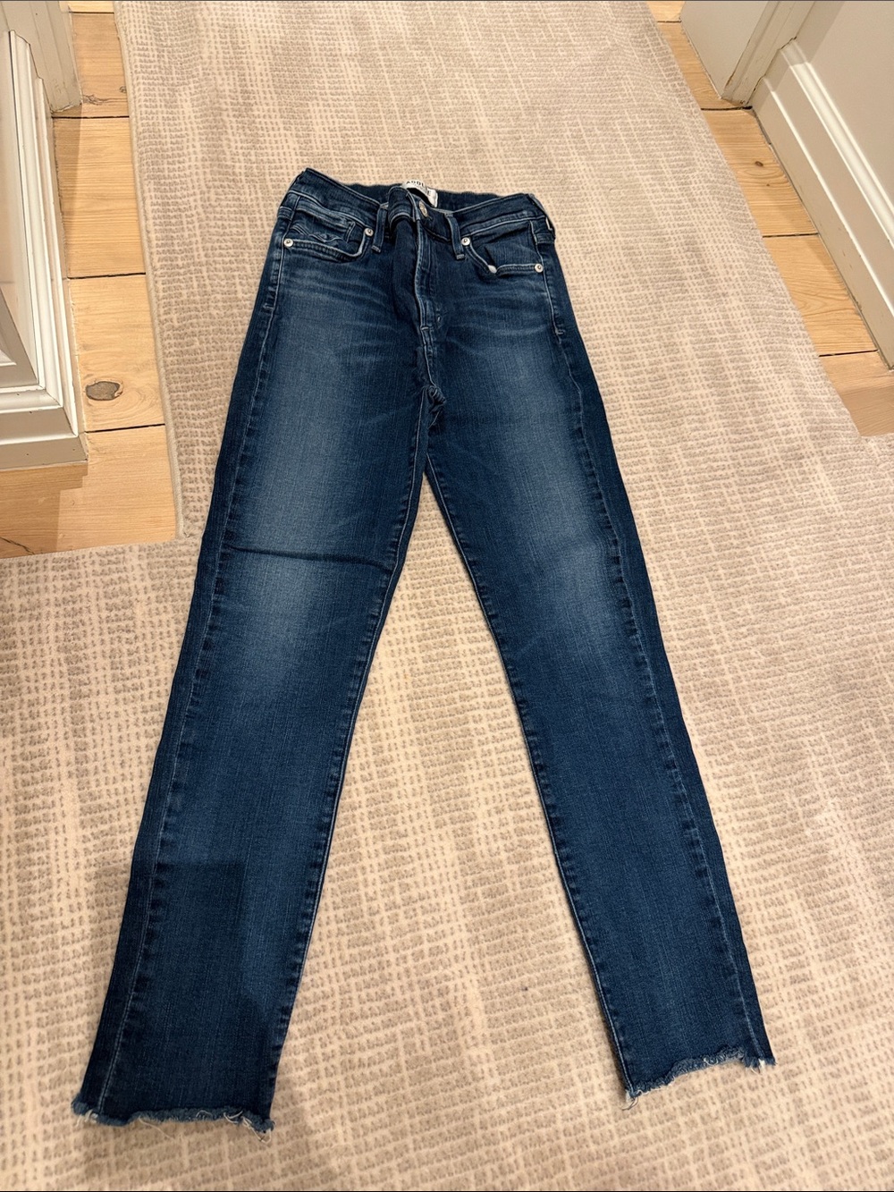 Agolde Straight Leg Jeans in Dark Blue Wash